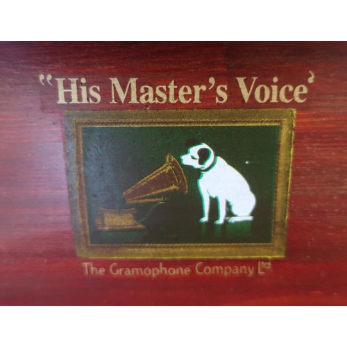 79 - HMV gramophone in mahogany case with copper horn