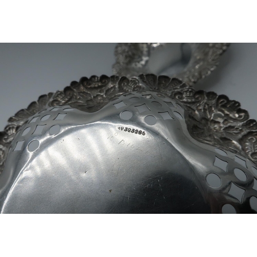 92 - Pair of Edwardian hallmarked silver circular sweetmeat dishes, pierced and repousse with foliage, Ch... 