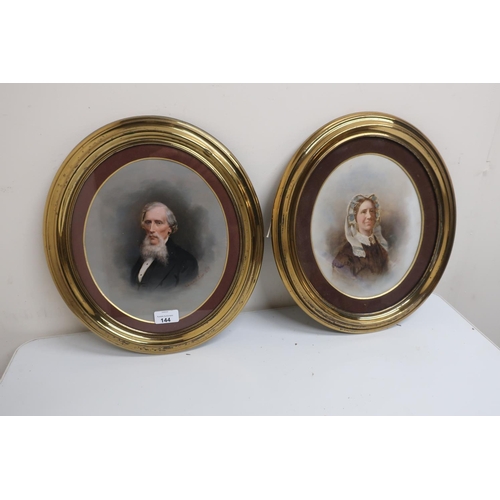 16 - John Horsburgh of Edinburgh, pair of half length portraits of a Victorian lady and gentleman, oil on... 