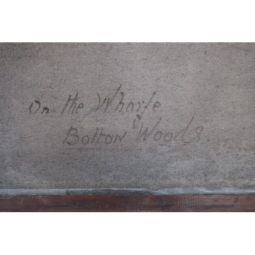 33 - E.G. Bosomworth (19th C): 'On the Wharf, Bolton Woods', oil on canvas, signed, 29cm x 44cm