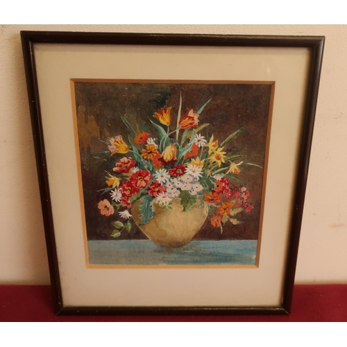 44 - Peggy Wells, born Dora Margaret Gibbons (1903-1982): Still life studies of garden flowers, oil on ca... 