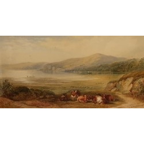40 - Cornelius Pearson (1805-1891) & Thomas Wainwright (1794-1883): Cattle resting in a mountainous lands... 
