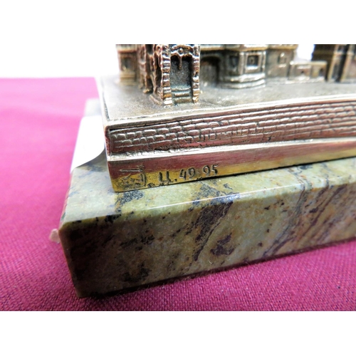 340 - Unusual Russian gilt bronze model of St Peters Cathedral with markings, signed and date 1970, on squ... 