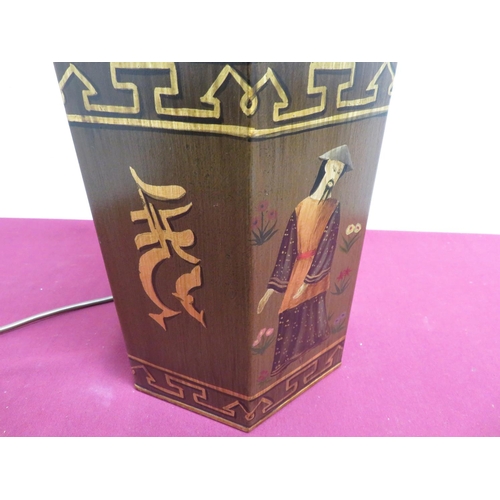 350 - Modern Chinese style tea caddy shaped table lamp (H44cm)