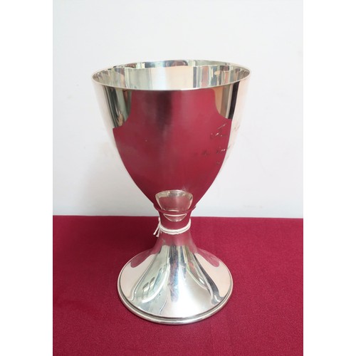 2 - Modern hallmarked silver goblet, with presentation inscription dated 1997, Sheffield 1996, (H17cm) 1... 