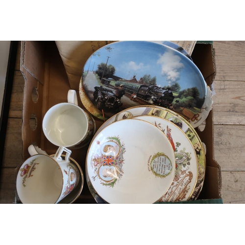 246 - 1902 Coronation wall plaque, similar cup and two saucers, Edw. VIII Coronation mug, an Elizabeth II ... 