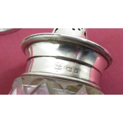 78 - Small hallmarked silver capstan ink well, a cut glass sugar sifter with silver top, an Indo-Persian ... 