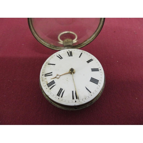 10 - Victorian silver pair cased pocket watch, gilt movement with engraved and pierced balance cock, case... 