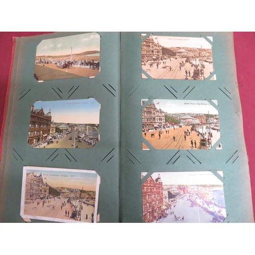 101 - Album containing coloured and real photographic topographical views postcards of the Isle of Man, We... 