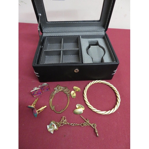 490 - Pair of Paul Smith holographic cufflinks, other pairs of cufflinks, a twisted ivory bangle and Art N... 