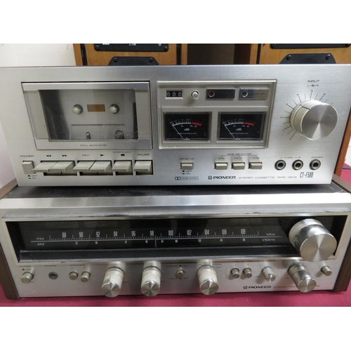 498 - Vintage Hi-Fi: Technix F.G Servo Player SL-93 Pioneer stereo receiver SX690, Pioneer stereo cassette... 