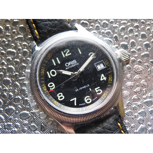 502 - Oris automatic Big Crown Comandante wristwatch with date. Stainless steel case with crystal back. Or... 