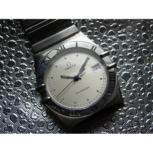 506 - Omega Constellation quartz wristwatch with date. Stainless steel case no 53265052 and bracelet, Ref ... 