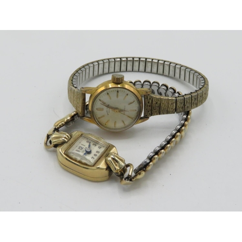 581 - Favre-Leuba lady's’ automatic wristwatch, gold plated case on expanding bracelet, case back stamped ... 