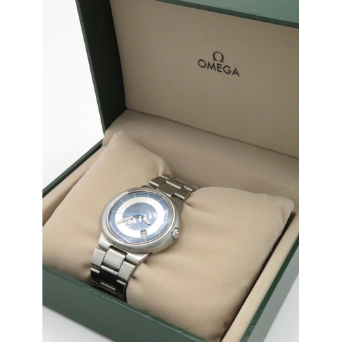 604 - Omega Geneve Dynamic automatic wristwatch with date. Stainless steel case on stainless steel bracele... 