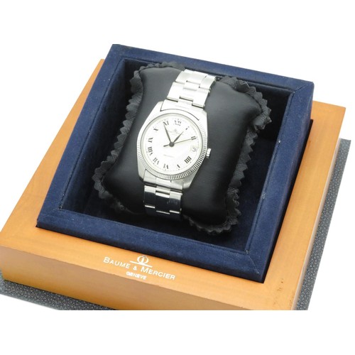 611 - Baume & Mercier Baunatic Automatic wristwatch with date. Stainless steel case on matching bracelet. ... 