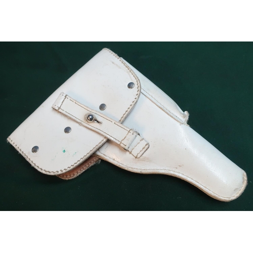 21 - White finished luger type holster with impress marks 116348