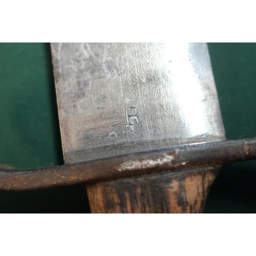26 - Military heavy bladed machete type Austrian side arm stamped with crest to the 15.5 inch blade with ... 