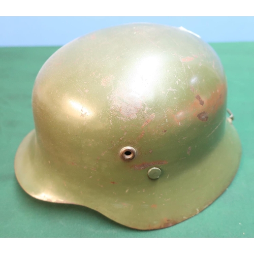 4 - WWII Hungarian steel shell helmet with 1945/54 inner (fitted by the communist regime for immediate p... 
