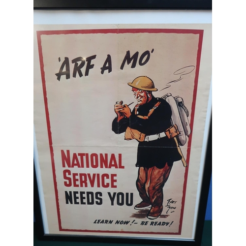 60 - Framed and mounted national service poster 