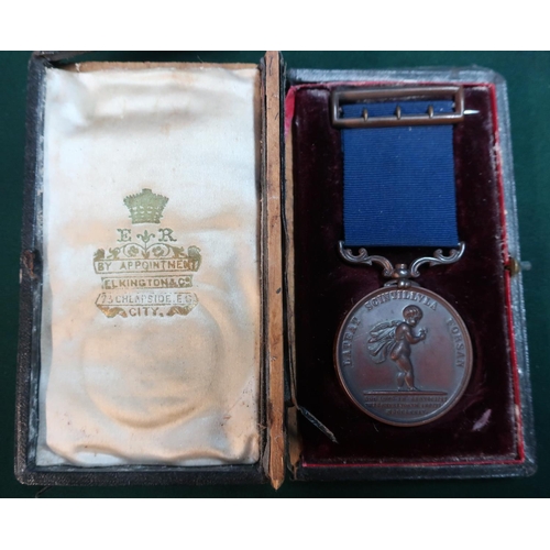 7 - Cased bronze life saving medal awarded to William T. Morgan, May 20.1907