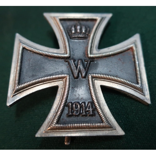 9 - German WWI iron cross breast badge with lapel pin No.12.3 Ballonbeobachter Ludwig Menzel, 1916