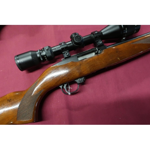 549 - Aruga 10/22 .22 self loading rimfire rifle with walnut deluxe stock fitted with Simmons  4-12 x 40 A... 