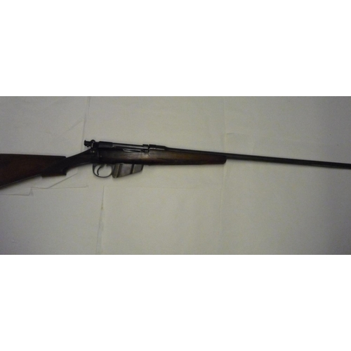 555 - Lee-Metford Rifle converted to shotgun, bolt action .410, with detachable magazine and brass butt pl... 