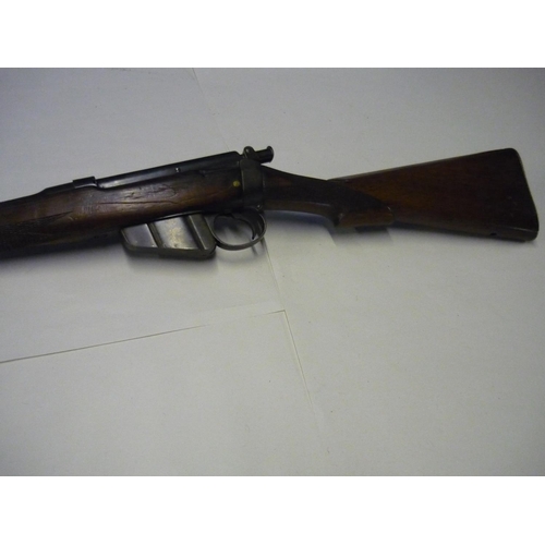 555 - Lee-Metford Rifle converted to shotgun, bolt action .410, with detachable magazine and brass butt pl... 