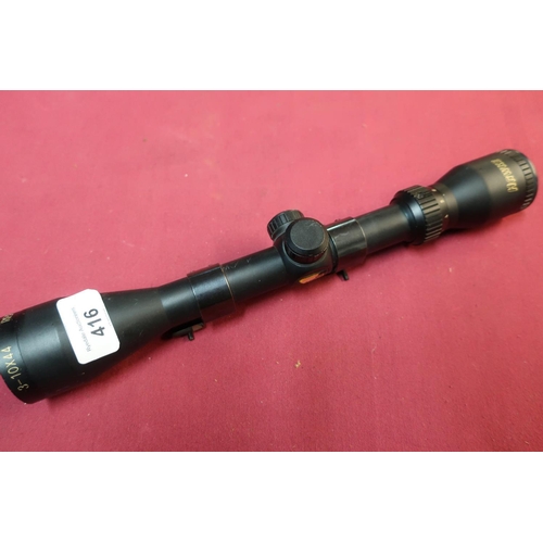 219 - 3-10 x 44 Hawke mil dot Reticle, 22mm Weaver Mounts rifle scope