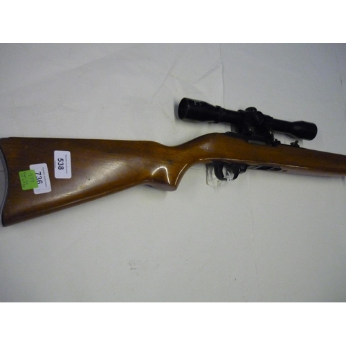 586 - Ruger Model 10/22 carbine .22 cal, mounted with ASI 4x32 scope, complete with box magazine, serial n... 