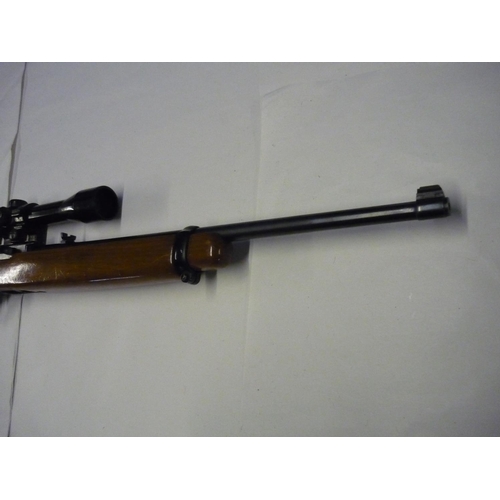 586 - Ruger Model 10/22 carbine .22 cal, mounted with ASI 4x32 scope, complete with box magazine, serial n... 