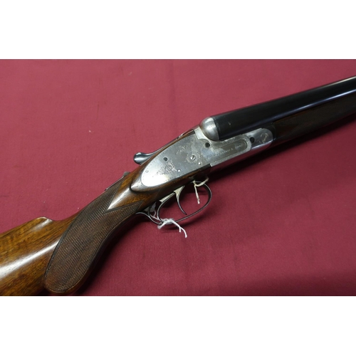 644 - 12B side by side sidelock shotgun by Charles Hellis & Son, with 28 inch barrels, choke 3/4 and 1/4, ... 