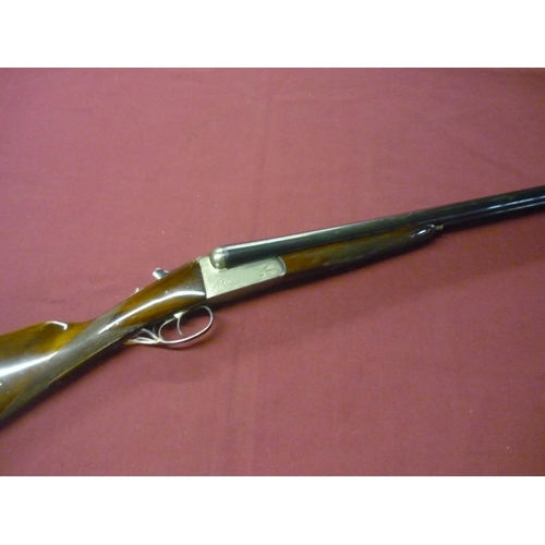 645 - Spanish 12 bore side by side ejector shotgun, with 26 inch barrels marked Quinton, 14 1/4 inch strai... 