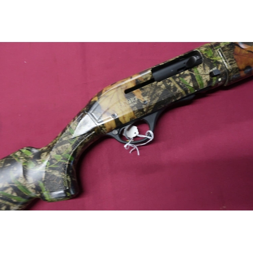 575 - 12B Hatsan Escort Magnum semi auto shotgun in woodland camouflage, with 29 inch barrel with choke mu... 