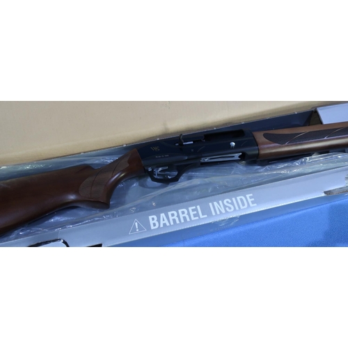 608 - Boxed as new Webley & Scott semi auto 12 bore shotgun with multi chokes, serial no. TR-KA-12.1649 (s... 