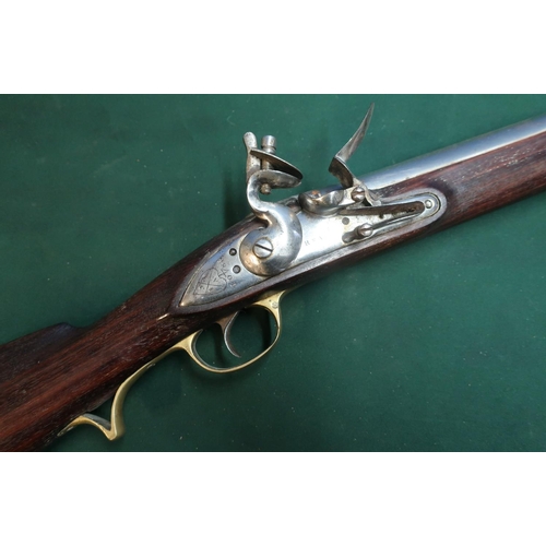 116 - Flintlock musket with 36 1/2 inch barrel, the lock marked REA 1801 with 4 above heart shaped VE1C, w... 