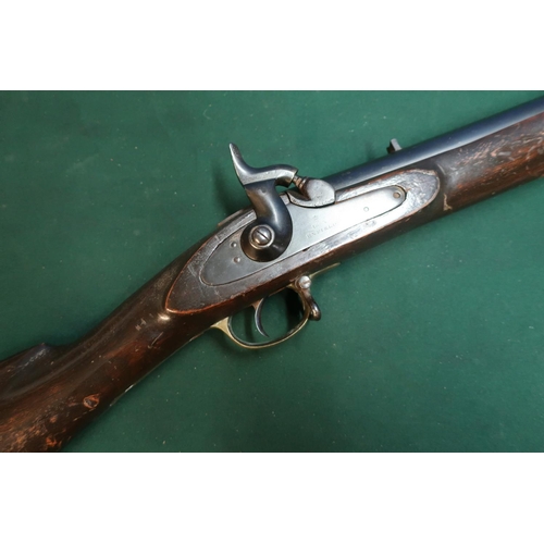 117 - Percussion cap Enfield 3 band musket with 38 1/2 inch barrel, with fixed fore and aft sights, and va... 