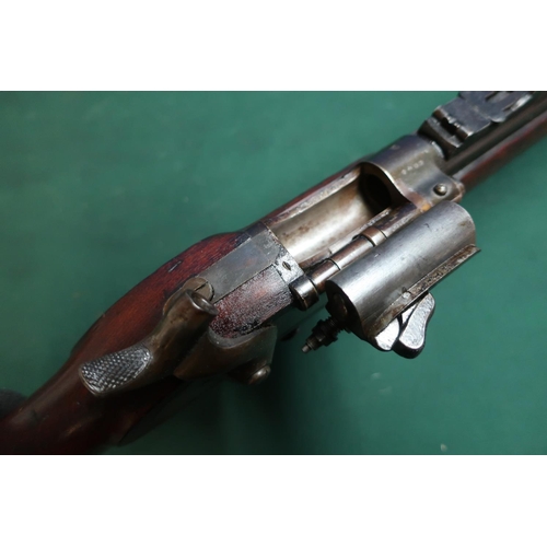 121 - Snider action three band rifle with fixed fore sights and adjustable rear ladder sights, with 36 inc... 