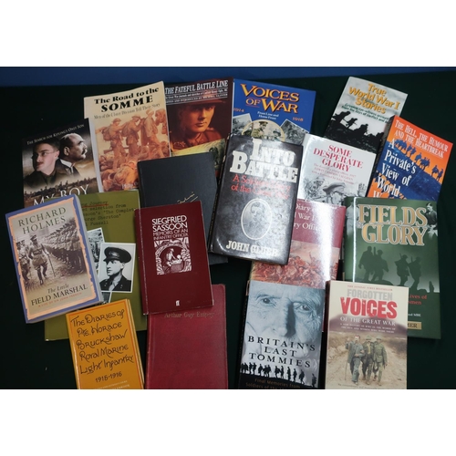 155 - Collection of WWI books of various titles Voices of War 1914-1918 Peter H Lidl, Some desperate Glory... 