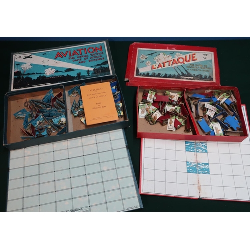 169 - Boxed military game by HPG & Sons Ltd London L'Attaqe, and similar aviation game (2)