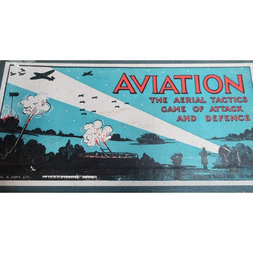 169 - Boxed military game by HPG & Sons Ltd London L'Attaqe, and similar aviation game (2)