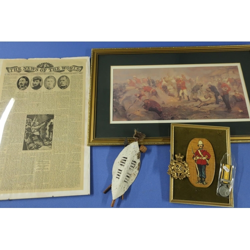 171 - Collection of ephemera and items relating to the Zulu war, and the 24th regiment, including reproduc... 