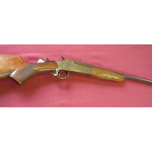 719 - Spanish .410 single barrel top lever hammer shotgun with 28 inch barrel and 14 1/2 inch semi pistol ... 