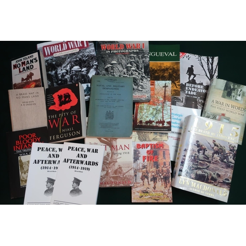 157 - Box containing a quantity of various mostly hardback military related books, mostly WWI related