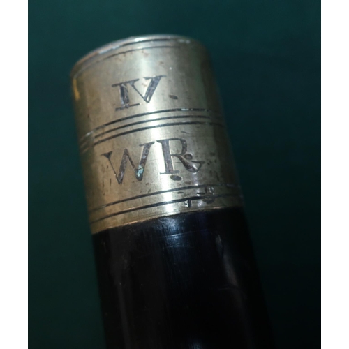 82 - Turned hardwood and brass mounted truncheon engraved 