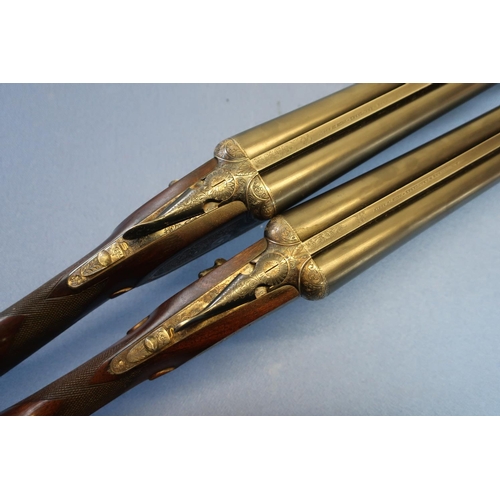 589 - Composed pair of AYA number two 12 bore side lock ejector shotguns 26