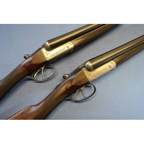 590 - Case pair of William Evans 12 bore side by side box lock ejector shotguns 28