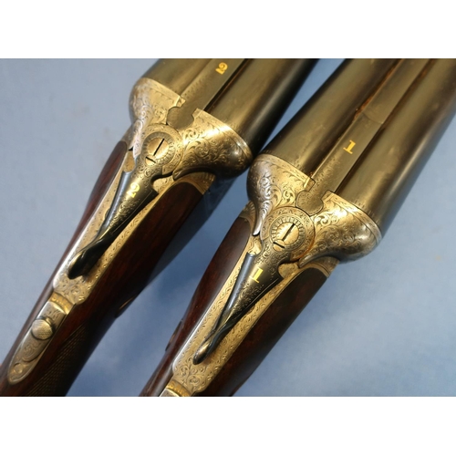 590 - Case pair of William Evans 12 bore side by side box lock ejector shotguns 28