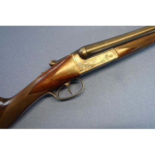 593 - AYA number 4 12 bore side by side boxlock ejector shotgun with 26